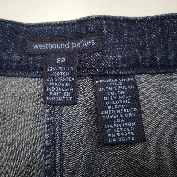 Westbound Petites Ladies Size 8P Medium Wash Straight Leg Capri Pants - Picture 6 of 11